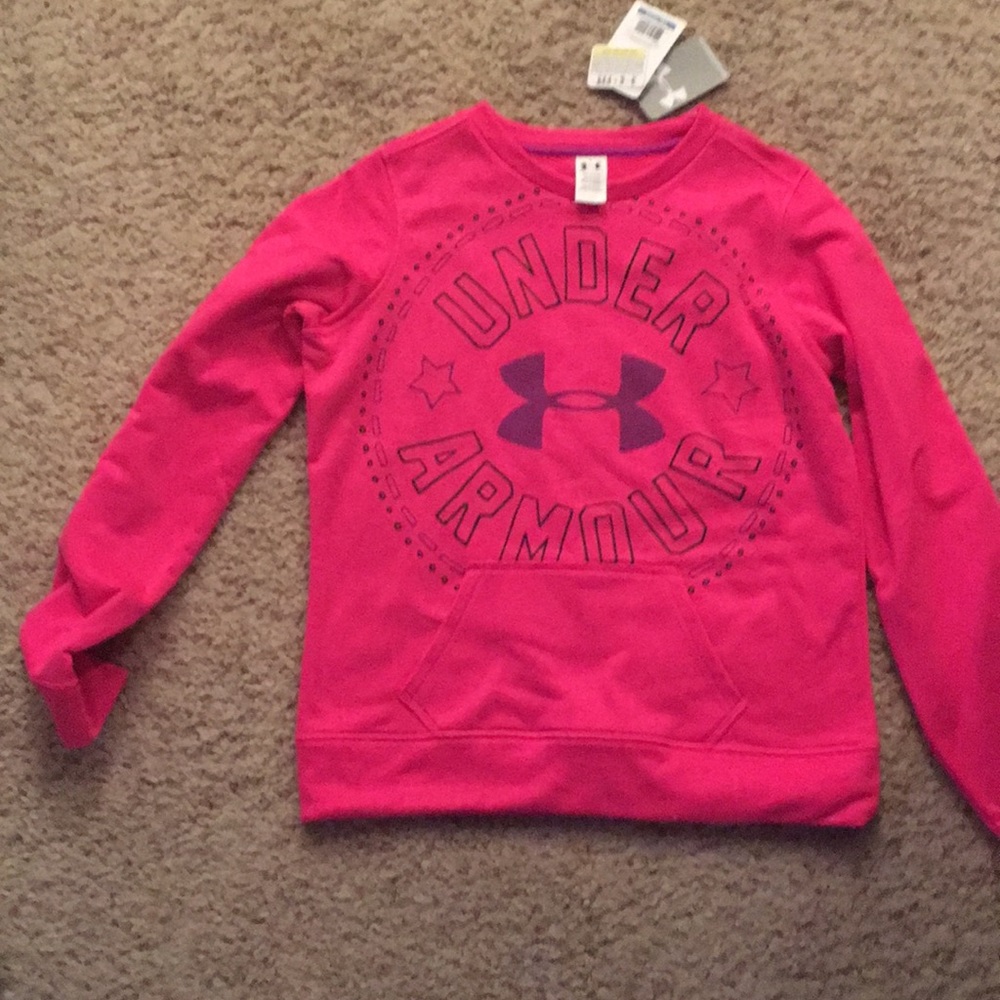 Under Armour pink sweatshirt NWT Girls YXL